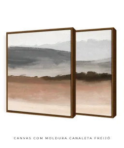 Conjunto 2 Quadros Decorativos Coleção Nature Sable n03 n04 – Salmão e Cinza - Imagem 13