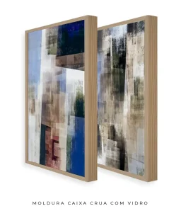 Conjunto 2 Quadros Decorativos Coleção Métropole n04 n06 – Azul e Areia - Imagem 22