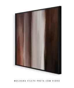 Quadro Decorativo Coleção Abstraite Terre n04 – Marrom e Branco - Imagem 3