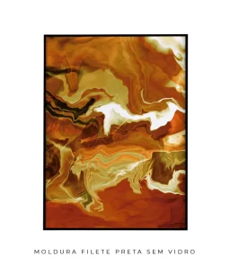 Quadro Decorativo Coleção Fluide Orange n01 – Laranja e Branco - Imagem 4