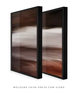 Conjunto 2 Quadros Decorativos Coleção Abstraite Terre n02 n03  – Marrom e Branco - Imagem 17