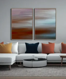 Conjunto 2 Quadros Decorativos Coleção Désert n10 n11  – Vermelho e Azul - Imagem 4