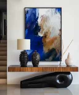 Quadro Decorativo Coleção Abstraite n07 – Azul e Branco