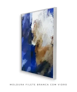 Quadro Decorativo Coleção Abstraite n07 – Azul e Branco - Imagem 9