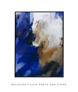 Quadro Decorativo Coleção Abstraite n07 – Azul e Branco - Imagem 4