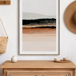 Quadro Decorativo Coleção Nature n02 – Salmão e Cinza
