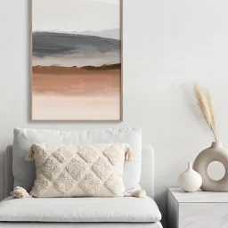 Quadro Decorativo Coleção Nature Sable n01 – Salmão e Cinza