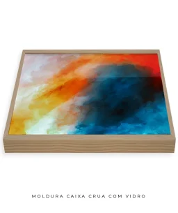 Quadro Decorativo Coleção Abstraite n13 – Azul e Laranja - Imagem 20