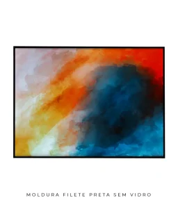 Quadro Decorativo Coleção Abstraite n13 – Azul e Laranja - Imagem 4