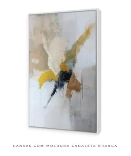 Quadro Decorativo Coleção Abstraite n15 – Branco e Cinza - Imagem 14