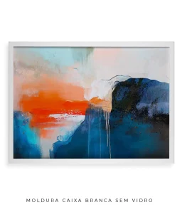 Quadro Decorativo Coleção Abstraite n27 –  Azul, Laranja e Branco - Imagem 24