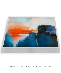Quadro Decorativo Coleção Abstraite n27 –  Azul, Laranja e Branco - Imagem 23