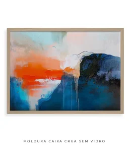 Quadro Decorativo Coleção Abstraite n27 –  Azul, Laranja e Branco - Imagem 22