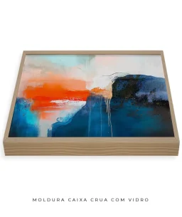 Quadro Decorativo Coleção Abstraite n27 –  Azul, Laranja e Branco - Imagem 21