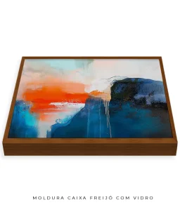 Quadro Decorativo Coleção Abstraite n27 –  Azul, Laranja e Branco - Imagem 19