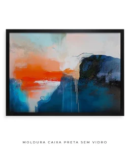 Quadro Decorativo Coleção Abstraite n27 –  Azul, Laranja e Branco - Imagem 18