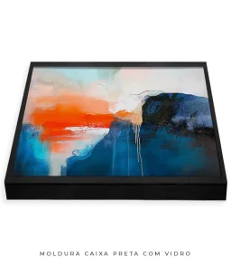 Quadro Decorativo Coleção Abstraite n27 –  Azul, Laranja e Branco - Imagem 17