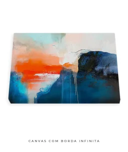 Quadro Decorativo Coleção Abstraite n27 –  Azul, Laranja e Branco - Imagem 16
