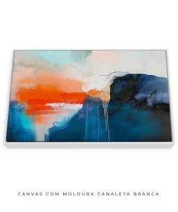 Quadro Decorativo Coleção Abstraite n27 –  Azul, Laranja e Branco - Imagem 15