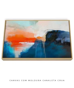 Quadro Decorativo Coleção Abstraite n27 –  Azul, Laranja e Branco - Imagem 14