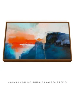 Quadro Decorativo Coleção Abstraite n27 –  Azul, Laranja e Branco - Imagem 13