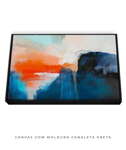 Quadro Decorativo Coleção Abstraite n27 –  Azul, Laranja e Branco - Imagem 12