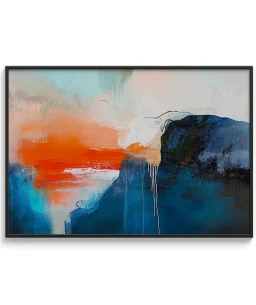 Quadro Decorativo Coleção Abstraite n27 –  Azul, Laranja e Branco - Imagem 2