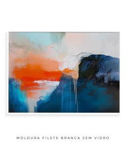 Quadro Decorativo Coleção Abstraite n27 –  Azul, Laranja e Branco - Imagem 11