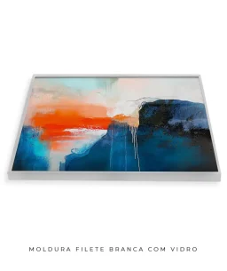 Quadro Decorativo Coleção Abstraite n27 –  Azul, Laranja e Branco - Imagem 10