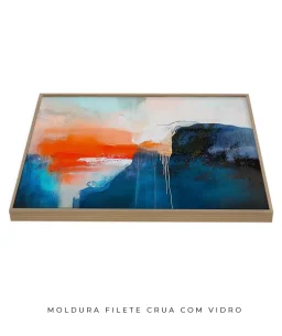 Quadro Decorativo Coleção Abstraite n27 –  Azul, Laranja e Branco - Imagem 8