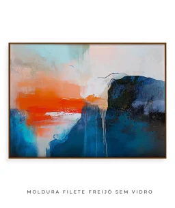 Quadro Decorativo Coleção Abstraite n27 –  Azul, Laranja e Branco - Imagem 7