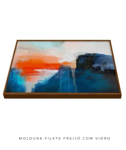 Quadro Decorativo Coleção Abstraite n27 –  Azul, Laranja e Branco - Imagem 6