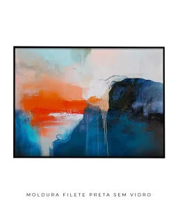 Quadro Decorativo Coleção Abstraite n27 –  Azul, Laranja e Branco - Imagem 5