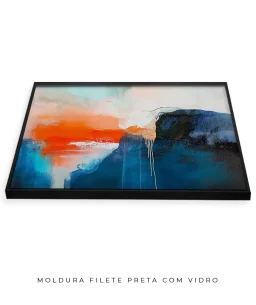 Quadro Decorativo Coleção Abstraite n27 –  Azul, Laranja e Branco - Imagem 4