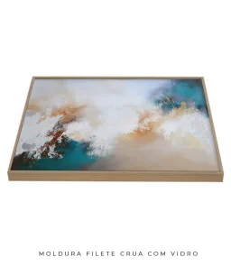 Quadro Decorativo Coleção Abstraite n28 –  Branco, Azul e Areia - Imagem 9