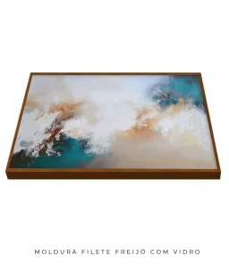 Quadro Decorativo Coleção Abstraite n28 –  Branco, Azul e Areia - Imagem 7