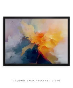 Quadro Decorativo Coleção Abstraite n34 –  Azul, Amarelo e Rosa - Imagem 18