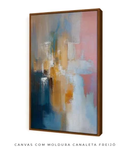 Quadro Decorativo Coleção Abstraite n55 – Azul, Amarelo e Rosa - Imagem 13