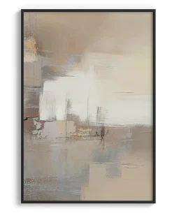 Conjunto 2 Quadros Decorativos Coleção Abstraite n89 n90  – Marrom e Areia - Imagem 3